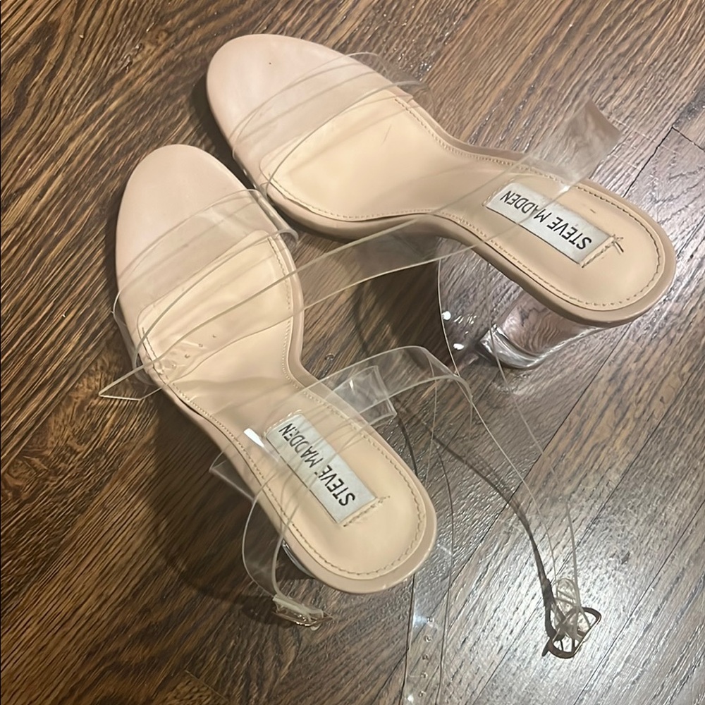 Steve Madden Women's Clear Strap Heels - Nude